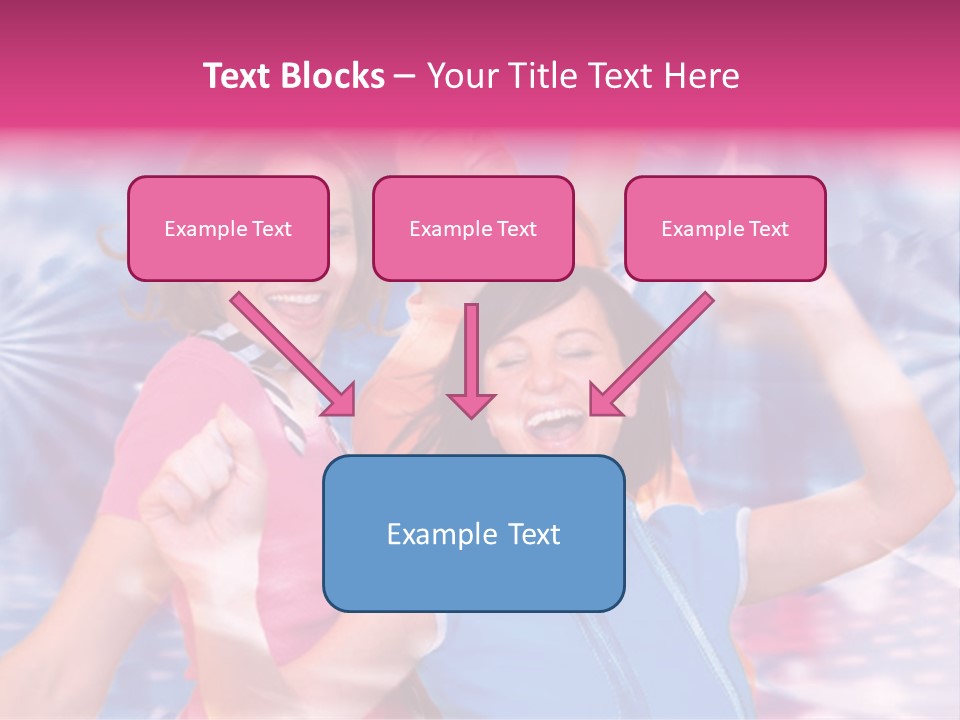 Three Friends Making Party PowerPoint Template