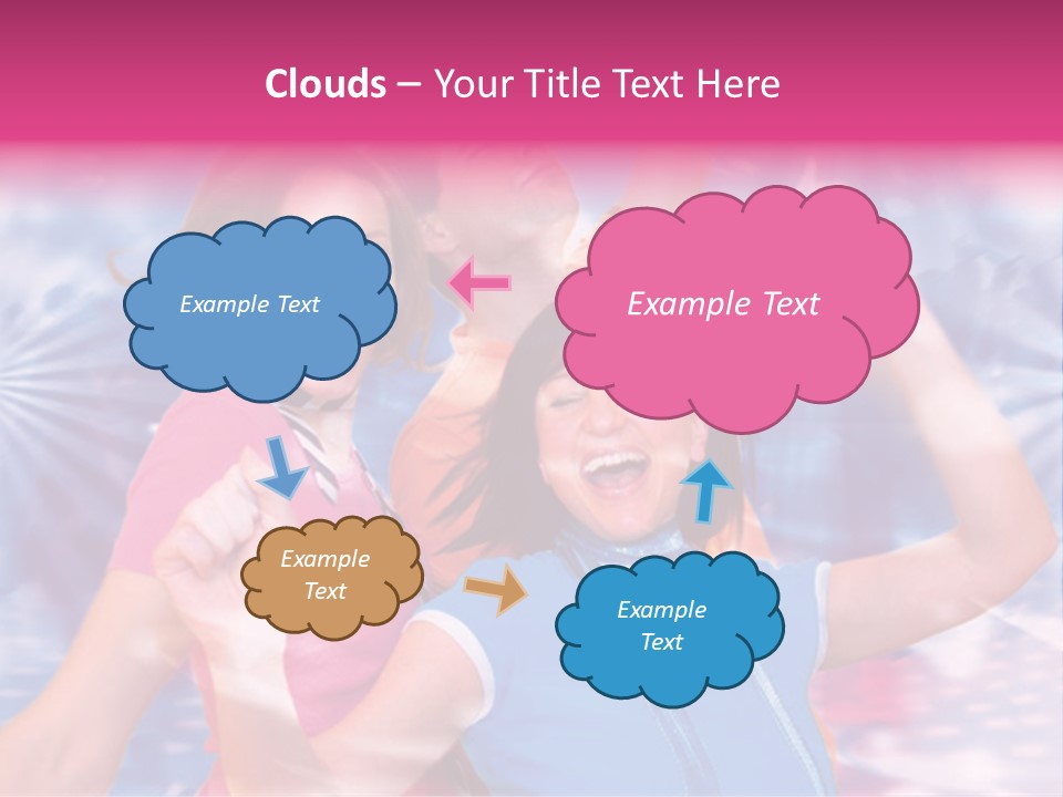 Three Friends Making Party PowerPoint Template