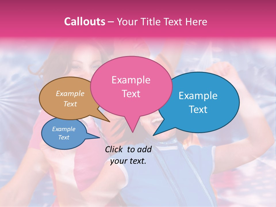 Three Friends Making Party PowerPoint Template