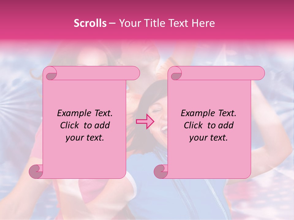 Three Friends Making Party PowerPoint Template