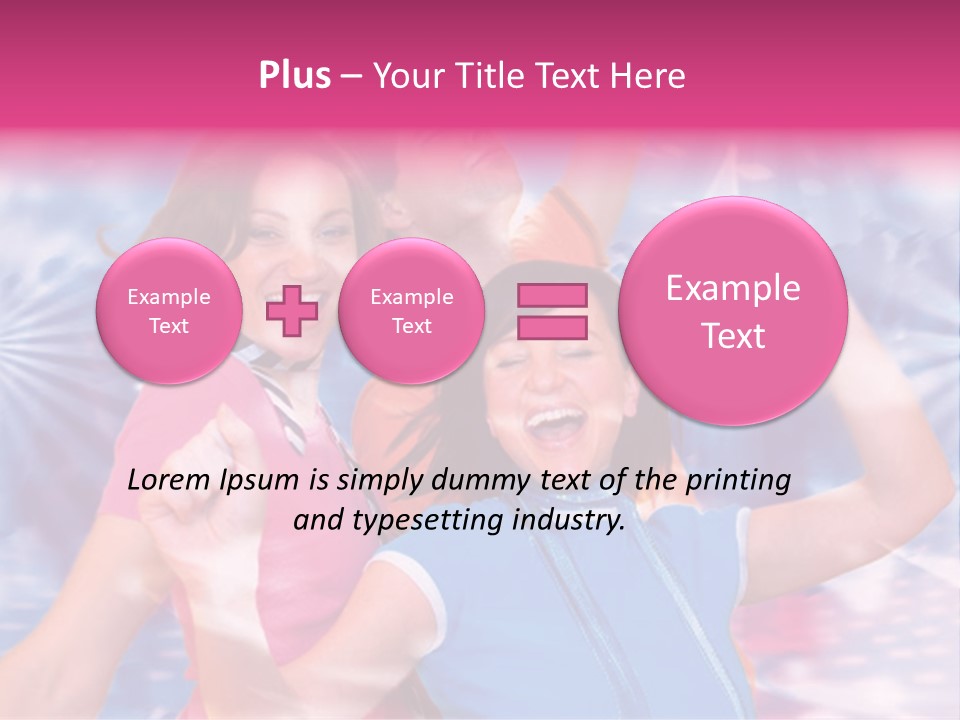 Three Friends Making Party PowerPoint Template