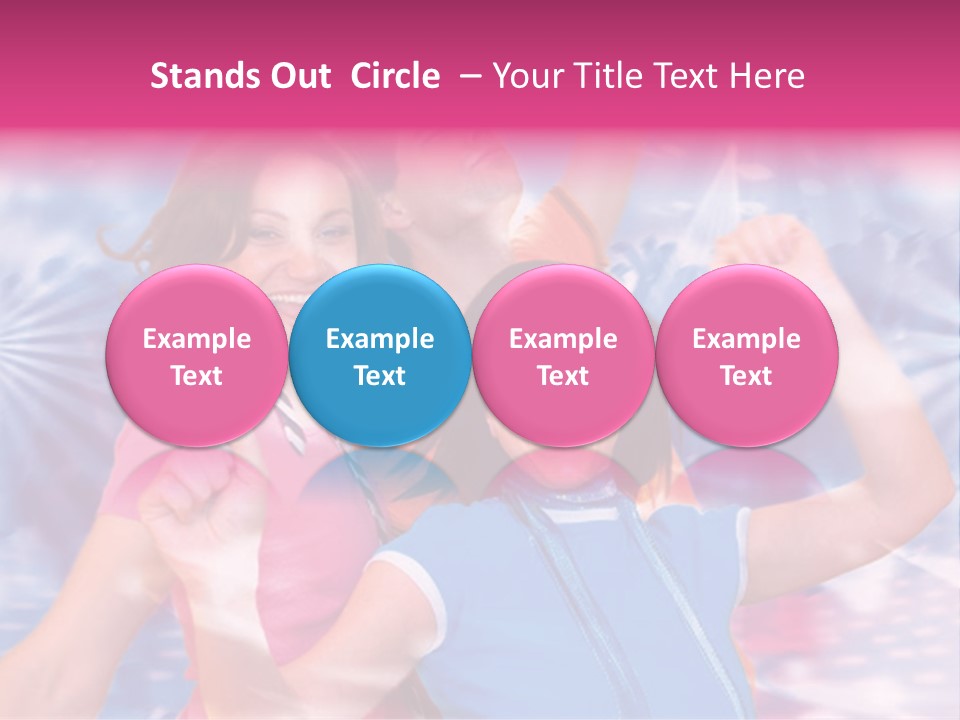 Three Friends Making Party PowerPoint Template