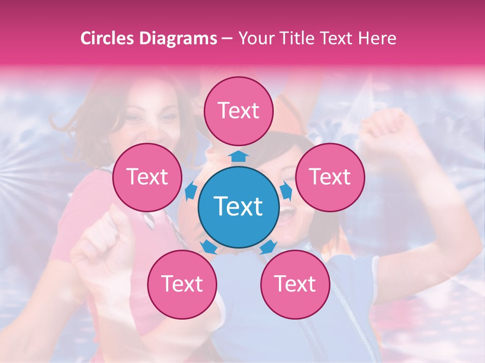 Three Friends Making Party PowerPoint Template