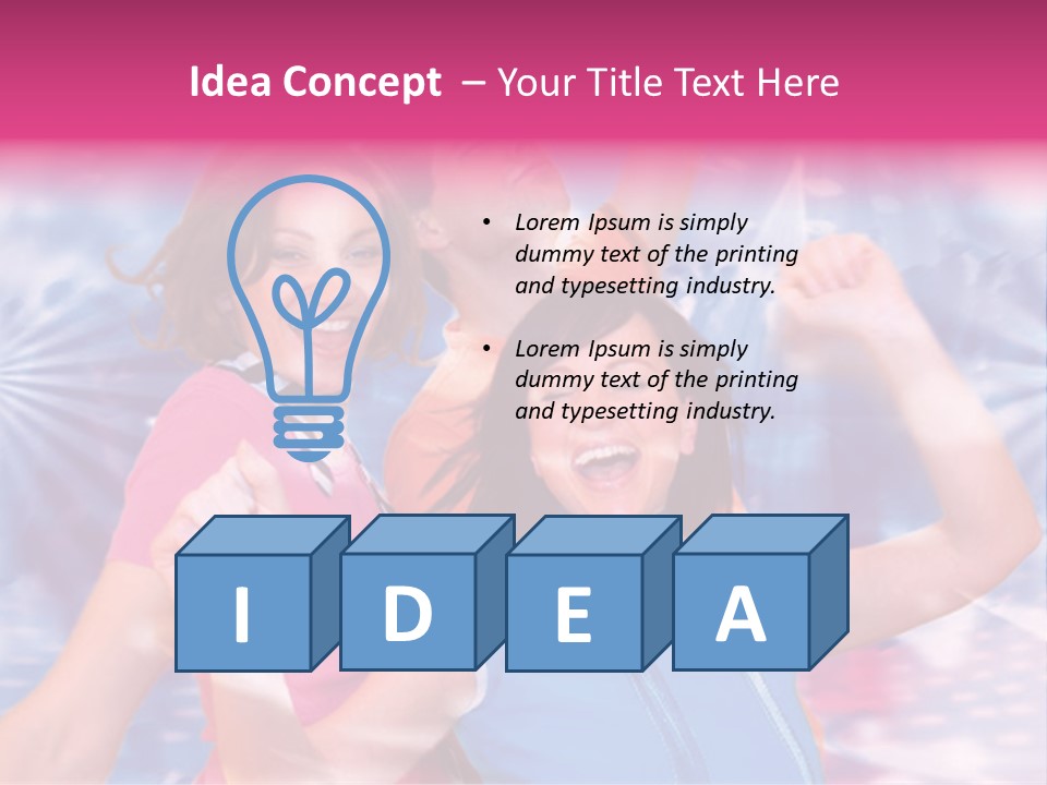 Three Friends Making Party PowerPoint Template