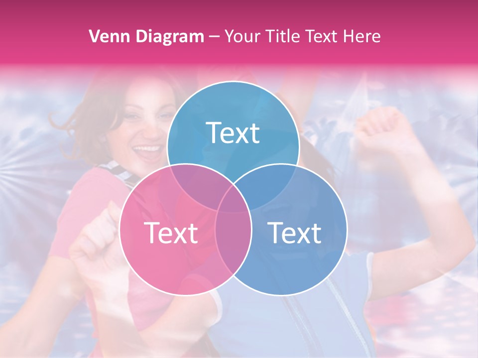 Three Friends Making Party PowerPoint Template