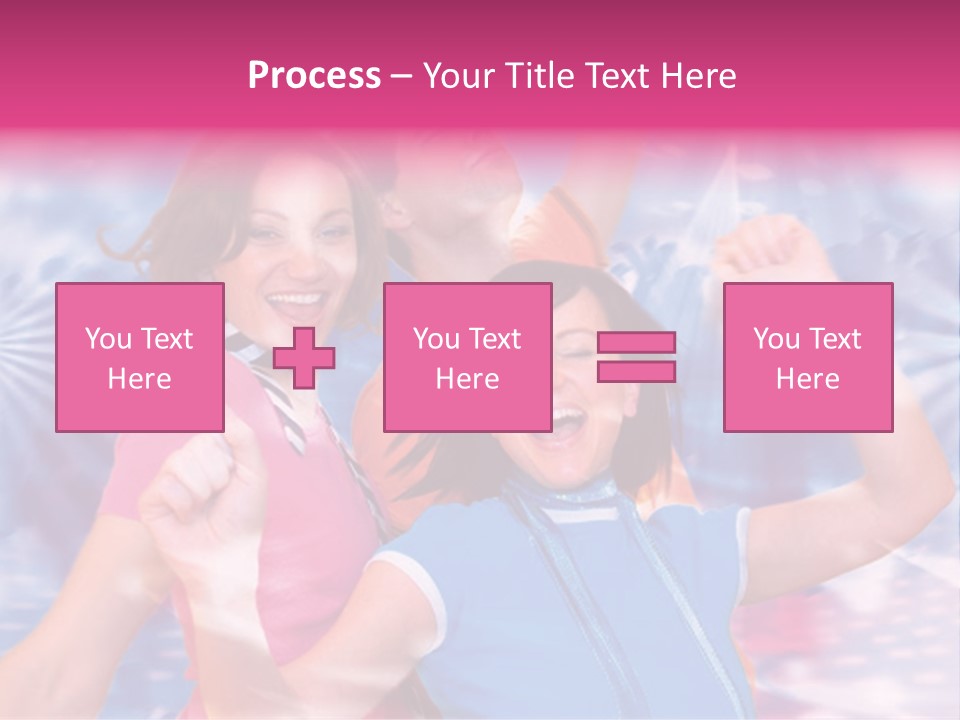 Three Friends Making Party PowerPoint Template