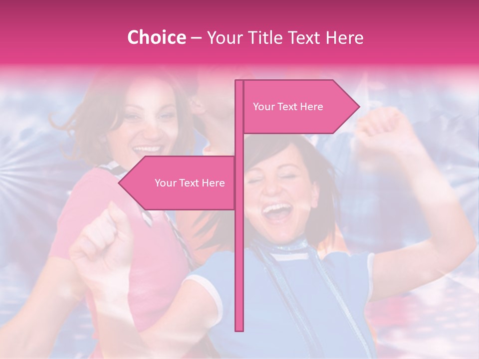 Three Friends Making Party PowerPoint Template
