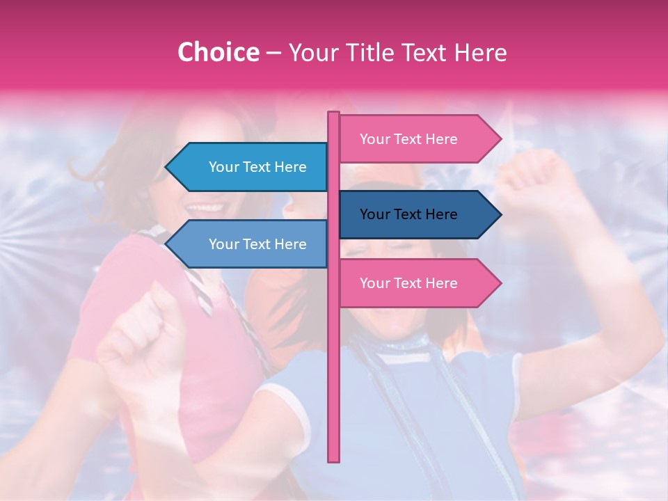 Three Friends Making Party PowerPoint Template