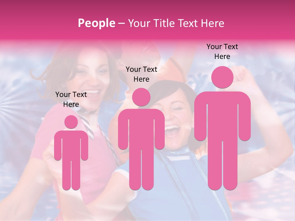 Three Friends Making Party PowerPoint Template