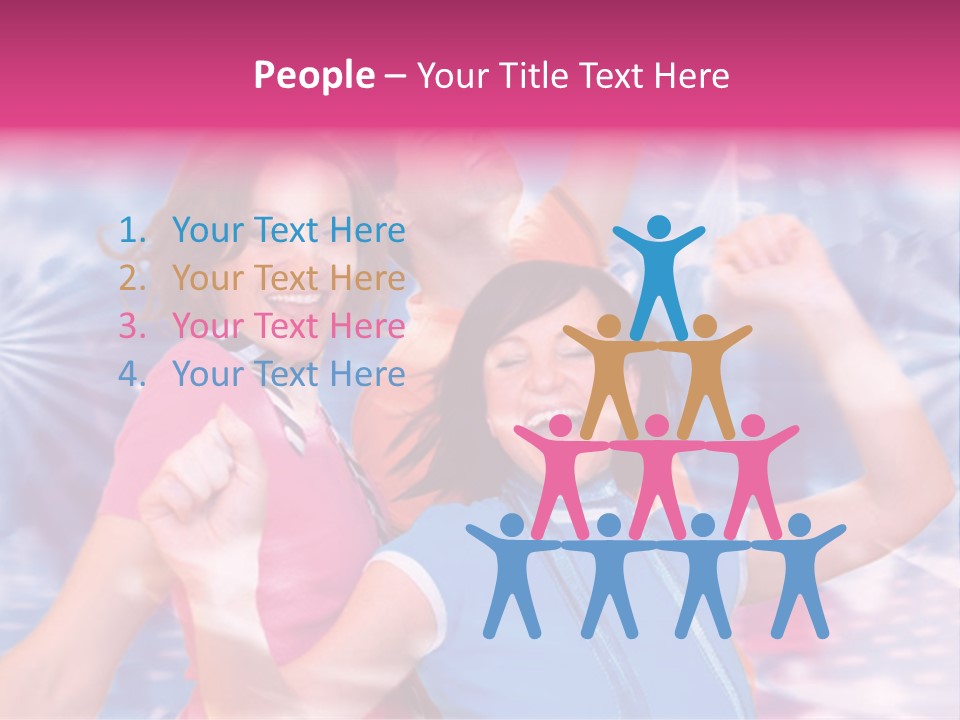 Three Friends Making Party PowerPoint Template