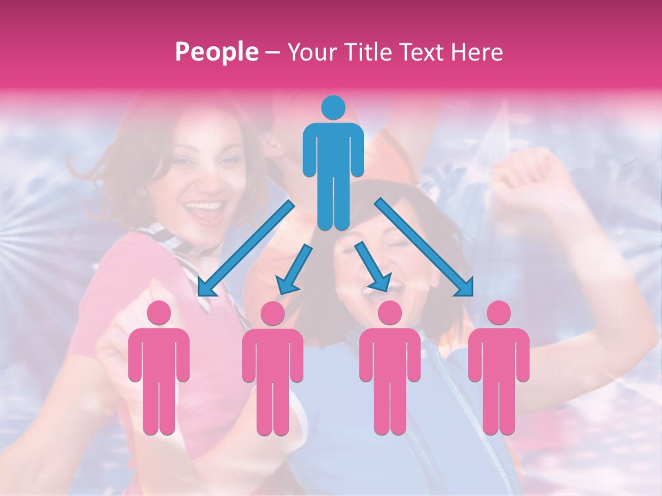 Three Friends Making Party PowerPoint Template