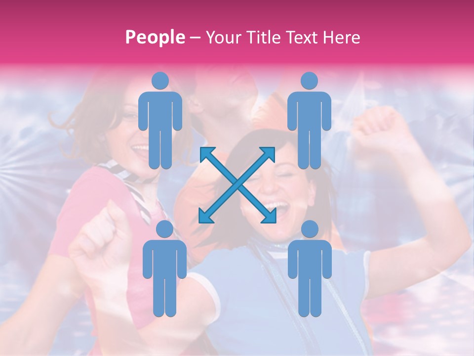 Three Friends Making Party PowerPoint Template