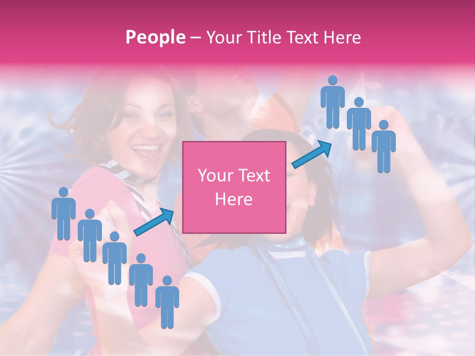 Three Friends Making Party PowerPoint Template