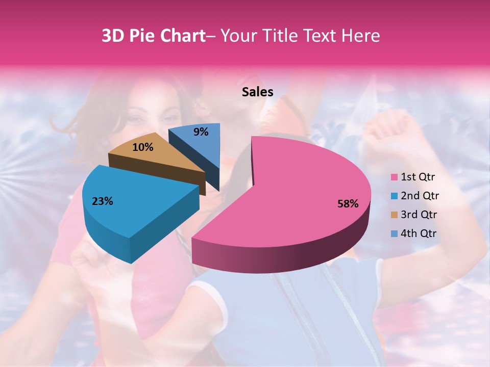 Three Friends Making Party PowerPoint Template