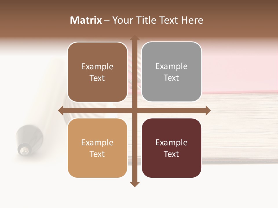 Pink Covered Metal Ring Binder Notebook And Pen PowerPoint Template