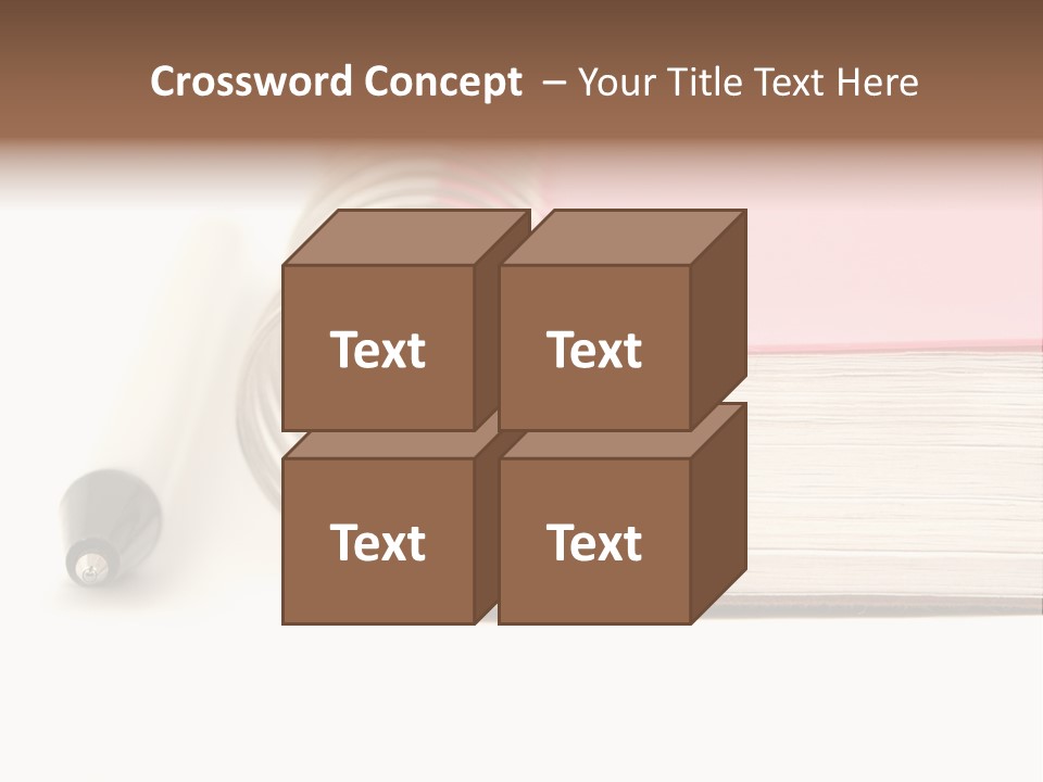 Pink Covered Metal Ring Binder Notebook And Pen PowerPoint Template