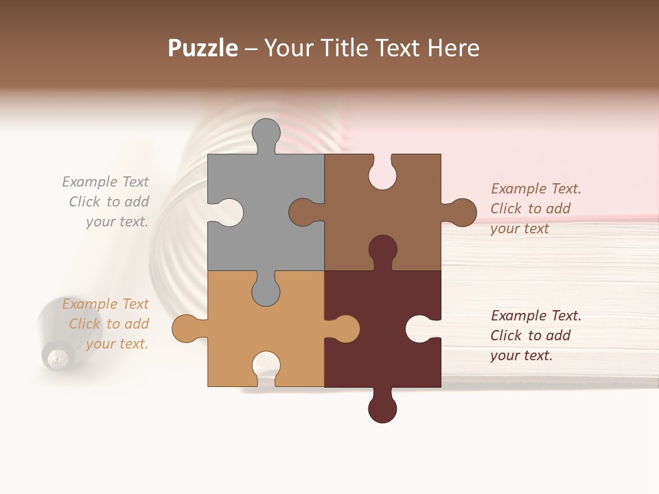 Pink Covered Metal Ring Binder Notebook And Pen PowerPoint Template