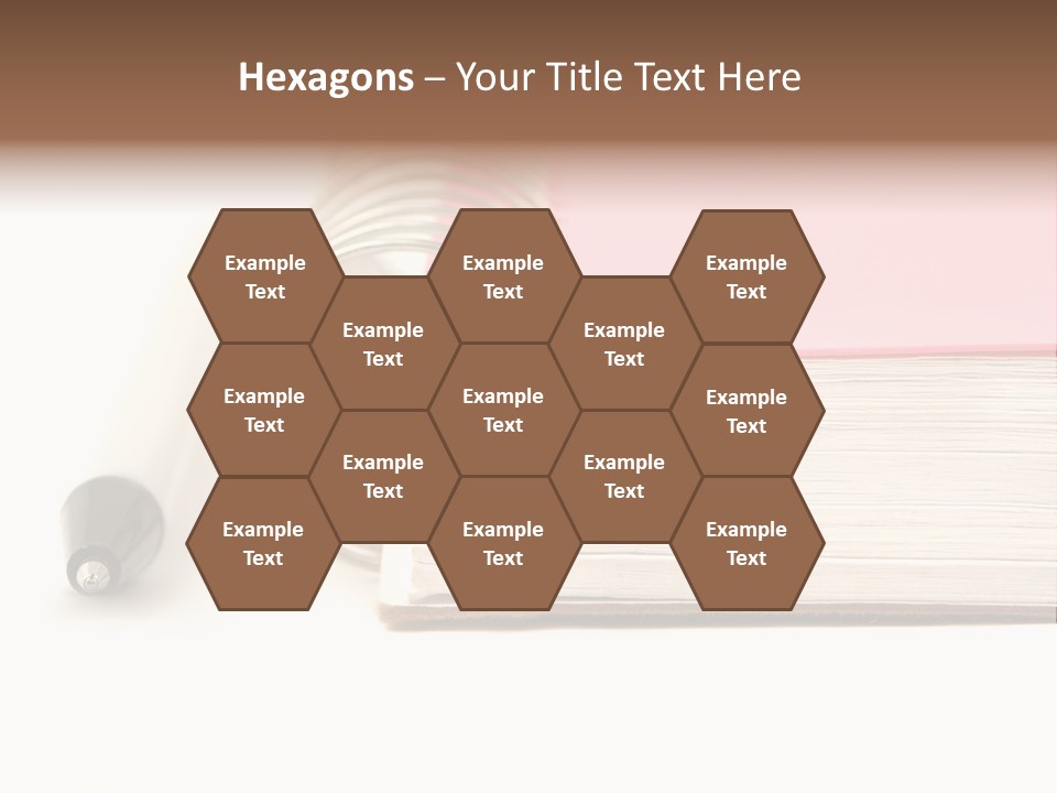 Pink Covered Metal Ring Binder Notebook And Pen PowerPoint Template