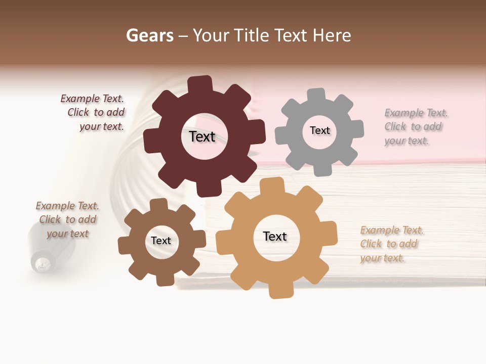 Pink Covered Metal Ring Binder Notebook And Pen PowerPoint Template