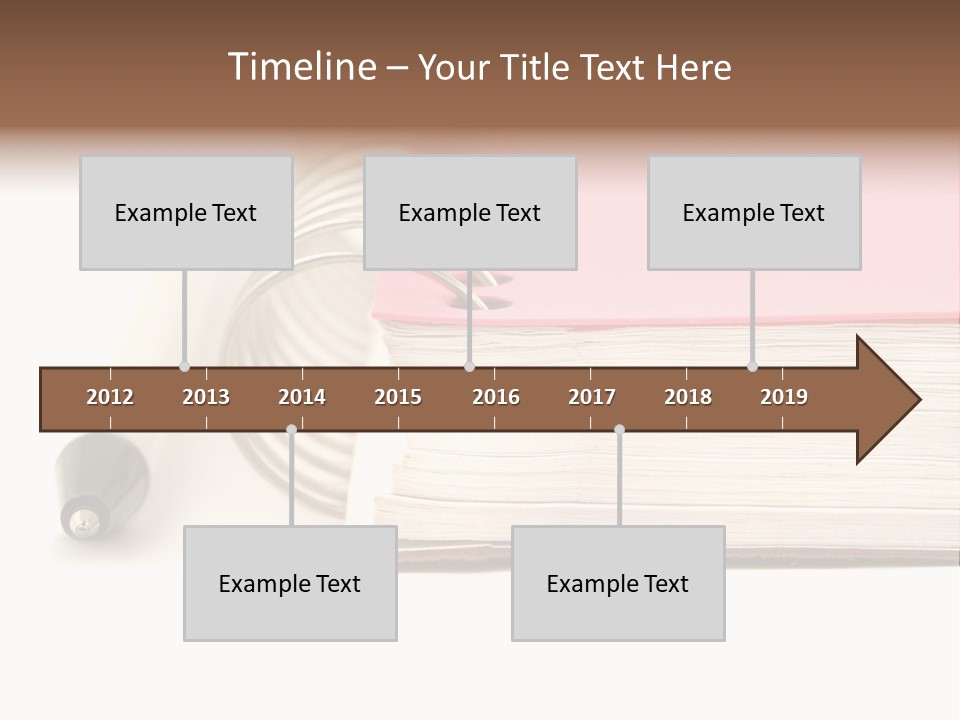 Pink Covered Metal Ring Binder Notebook And Pen PowerPoint Template