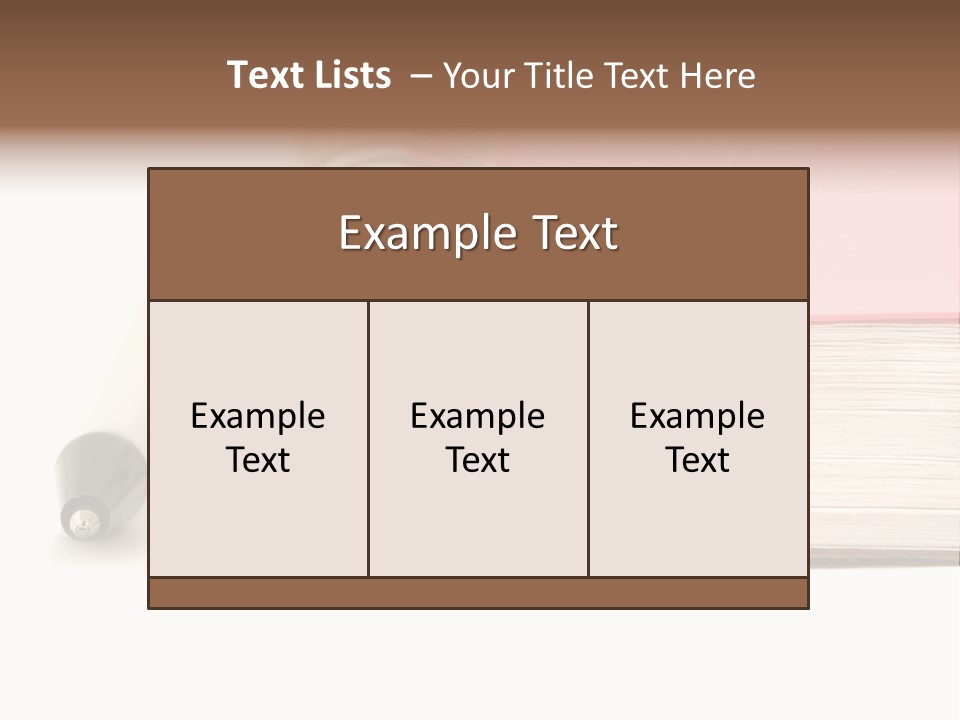 Pink Covered Metal Ring Binder Notebook And Pen PowerPoint Template