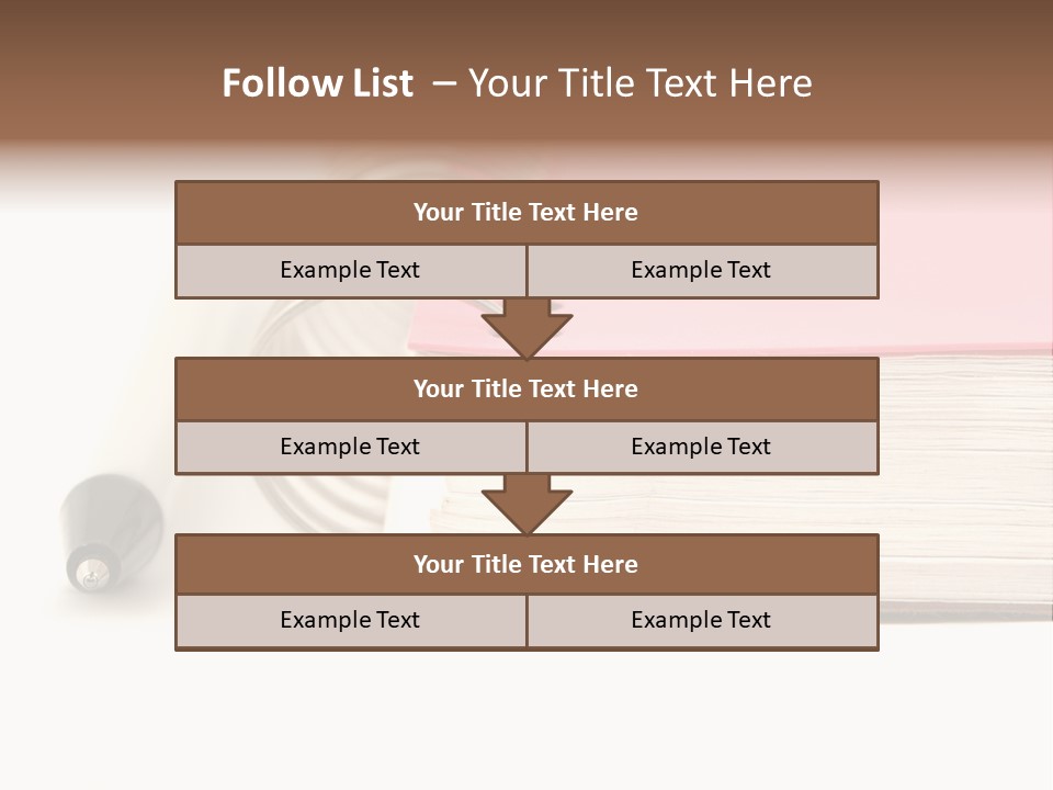 Pink Covered Metal Ring Binder Notebook And Pen PowerPoint Template