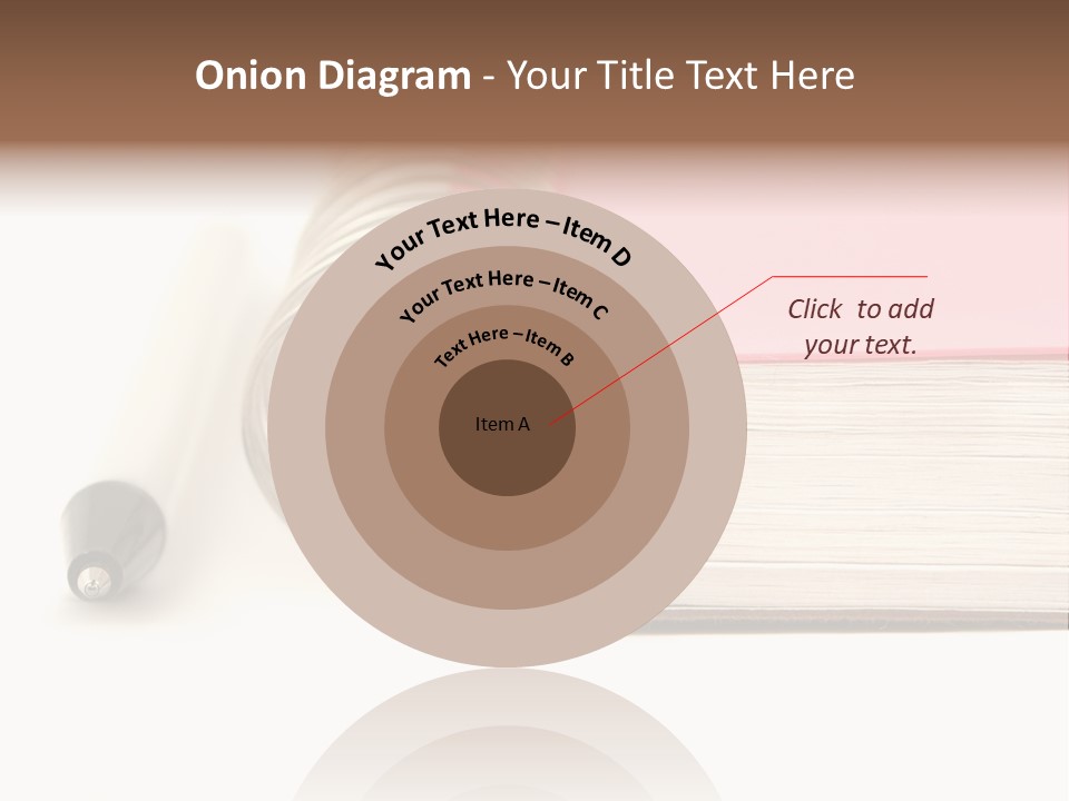 Pink Covered Metal Ring Binder Notebook And Pen PowerPoint Template