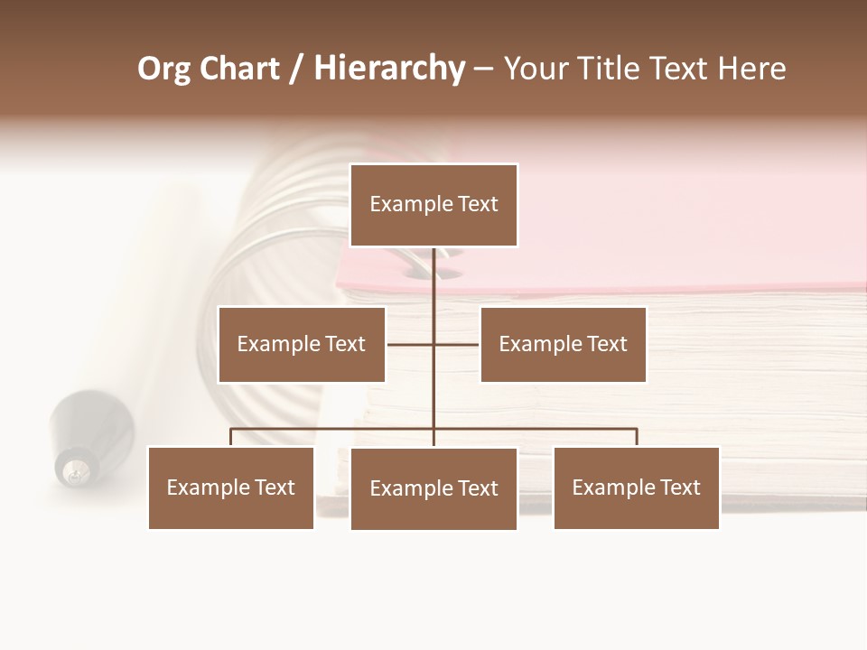 Pink Covered Metal Ring Binder Notebook And Pen PowerPoint Template