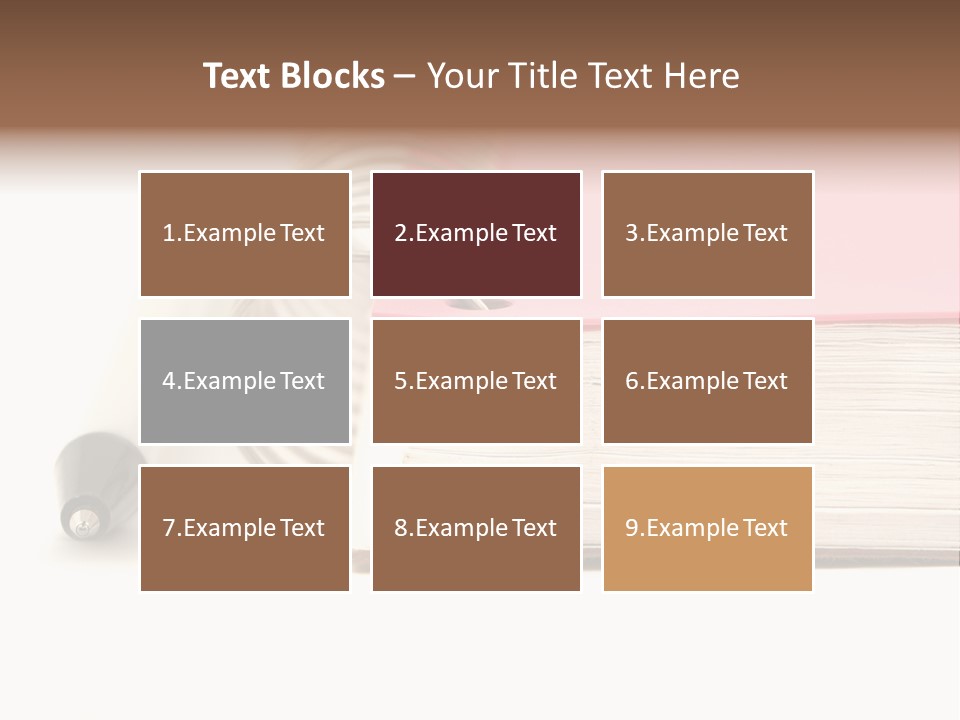 Pink Covered Metal Ring Binder Notebook And Pen PowerPoint Template