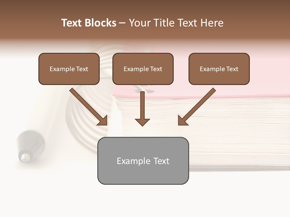 Pink Covered Metal Ring Binder Notebook And Pen PowerPoint Template