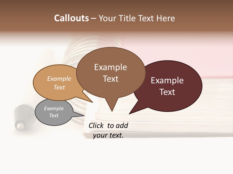 Pink Covered Metal Ring Binder Notebook And Pen PowerPoint Template