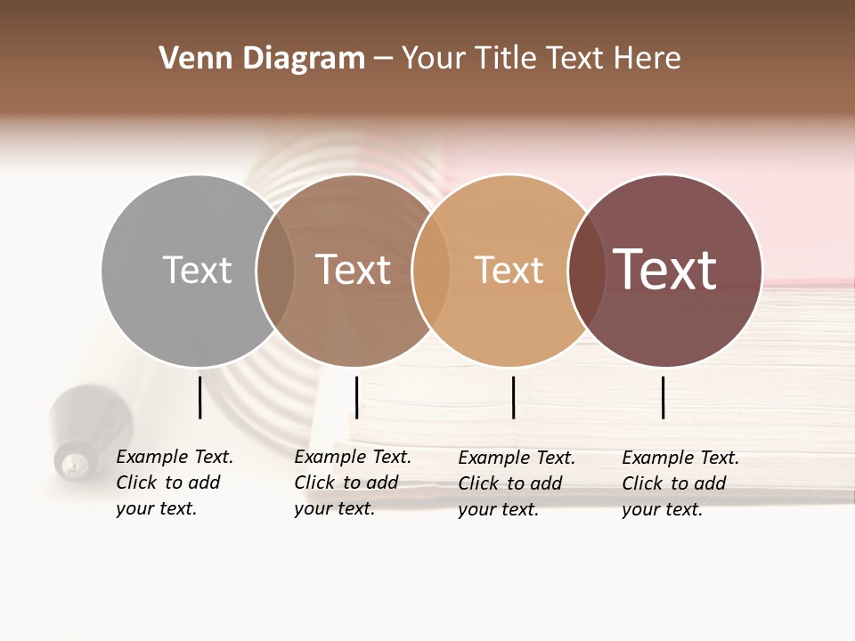 Pink Covered Metal Ring Binder Notebook And Pen PowerPoint Template