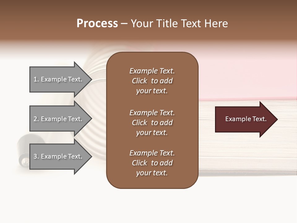 Pink Covered Metal Ring Binder Notebook And Pen PowerPoint Template