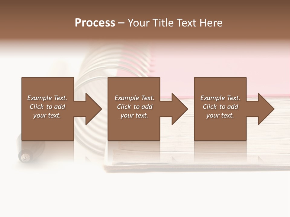 Pink Covered Metal Ring Binder Notebook And Pen PowerPoint Template