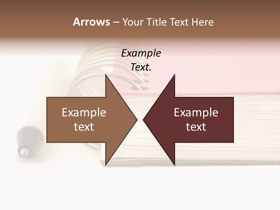 Pink Covered Metal Ring Binder Notebook And Pen PowerPoint Template