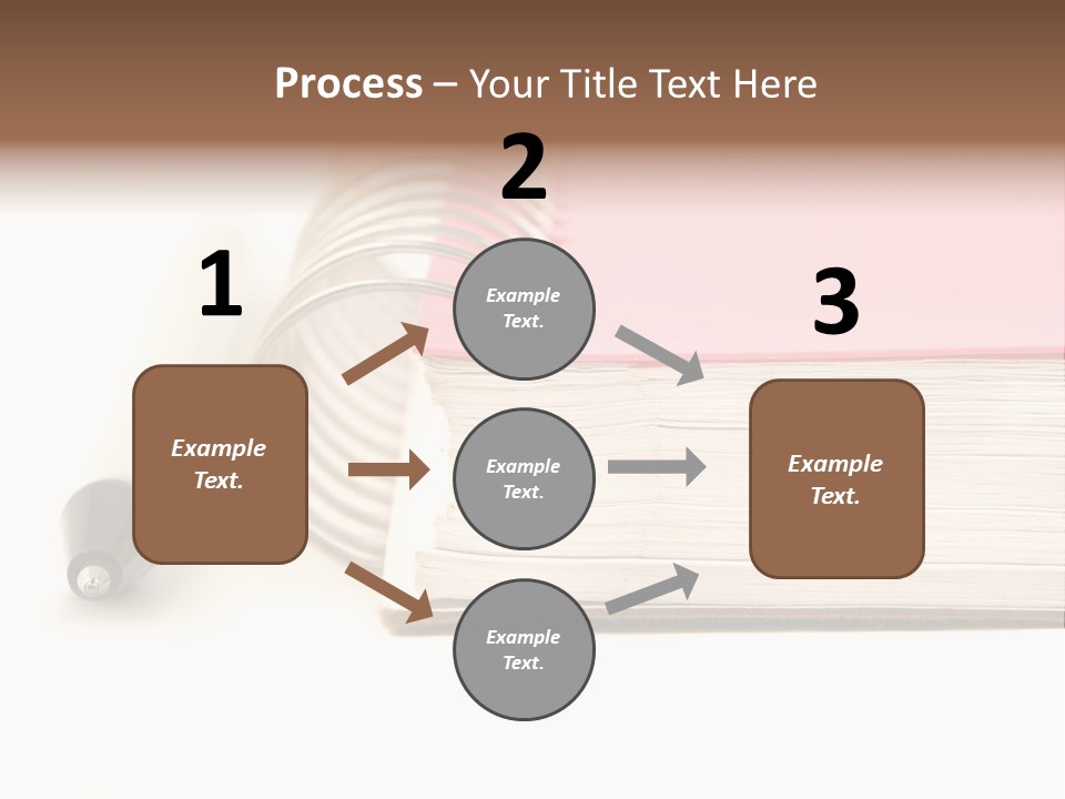 Pink Covered Metal Ring Binder Notebook And Pen PowerPoint Template