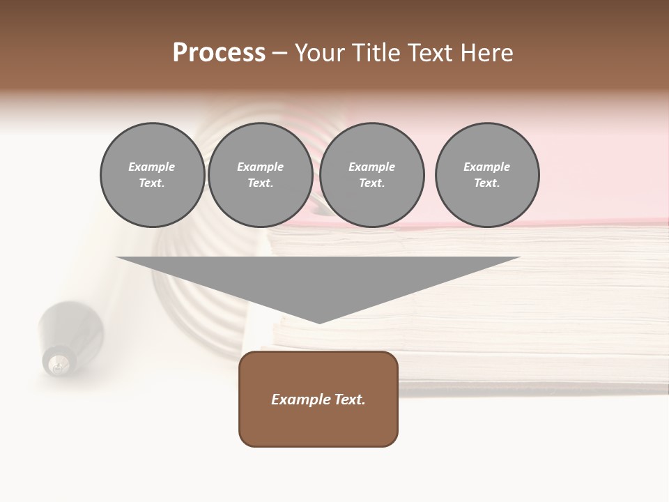 Pink Covered Metal Ring Binder Notebook And Pen PowerPoint Template