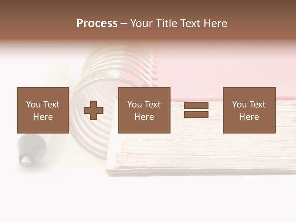 Pink Covered Metal Ring Binder Notebook And Pen PowerPoint Template