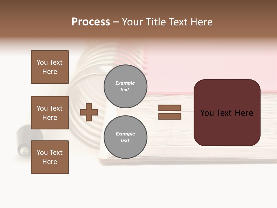 Pink Covered Metal Ring Binder Notebook And Pen PowerPoint Template