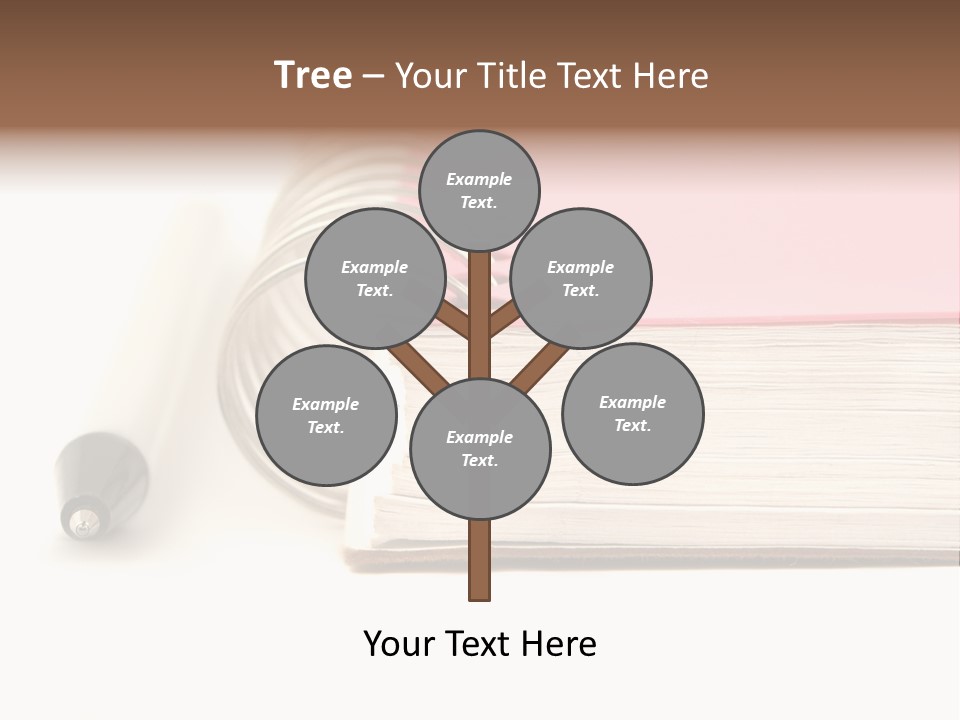 Pink Covered Metal Ring Binder Notebook And Pen PowerPoint Template