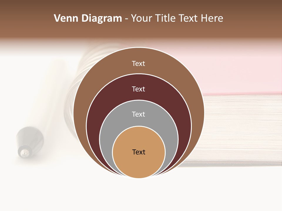 Pink Covered Metal Ring Binder Notebook And Pen PowerPoint Template