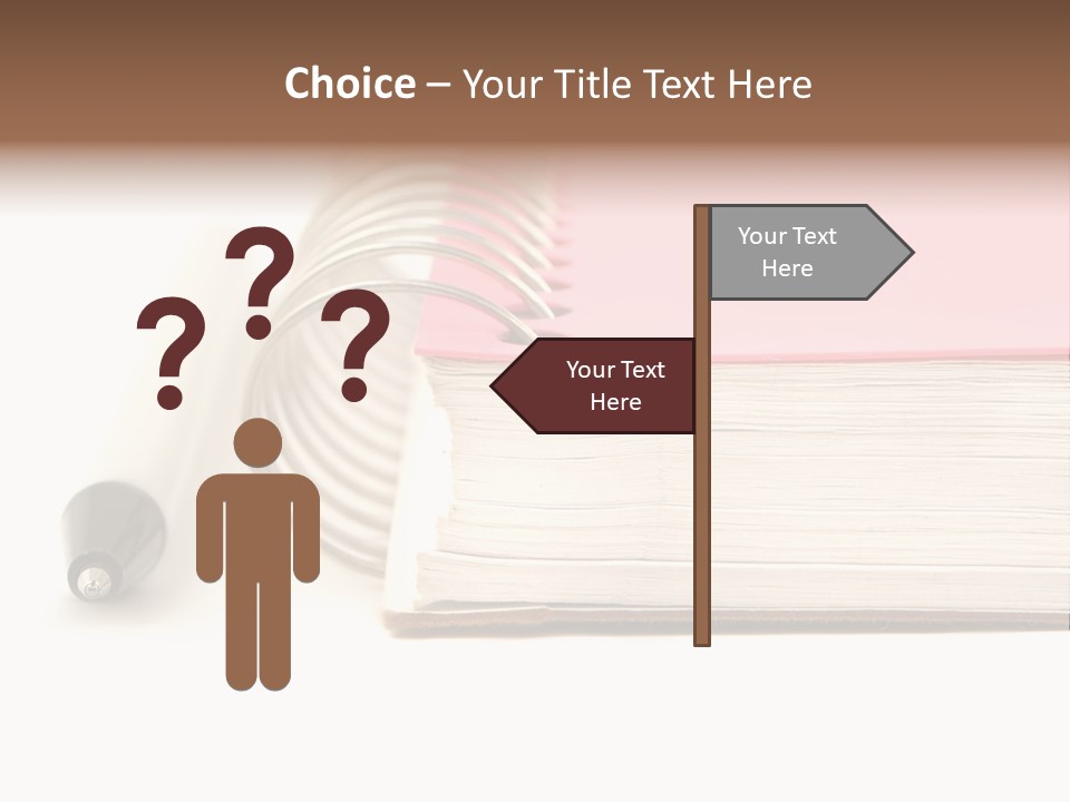 Pink Covered Metal Ring Binder Notebook And Pen PowerPoint Template