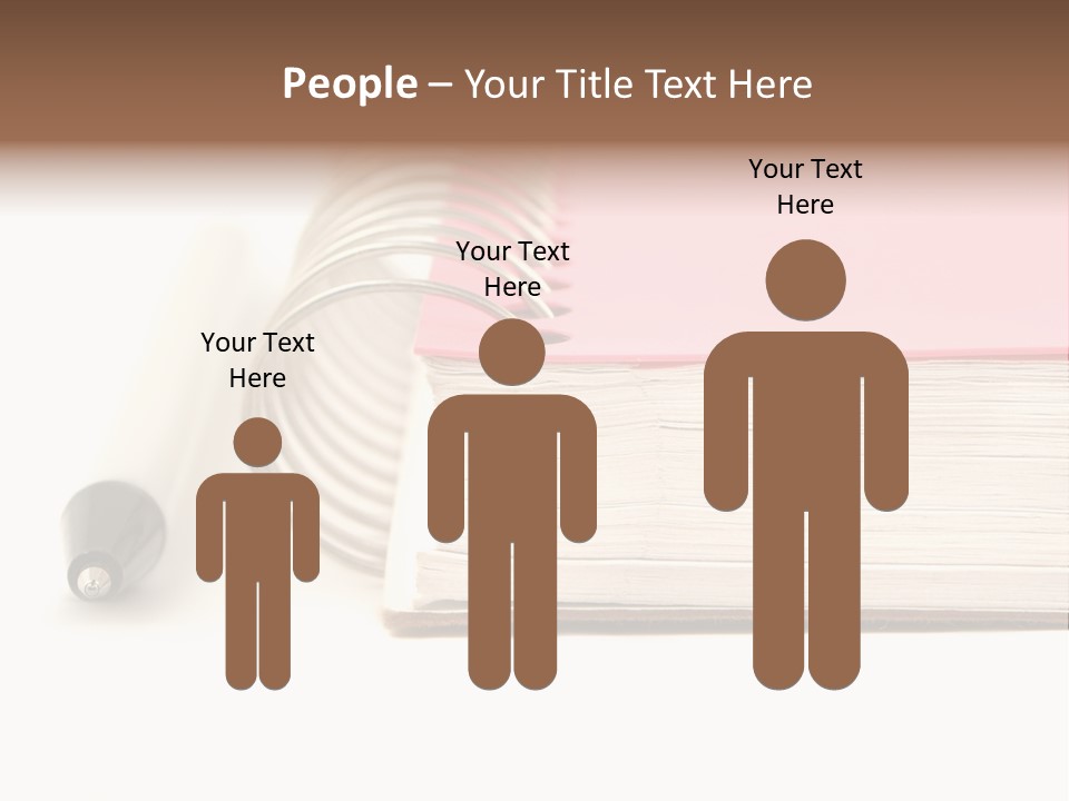 Pink Covered Metal Ring Binder Notebook And Pen PowerPoint Template