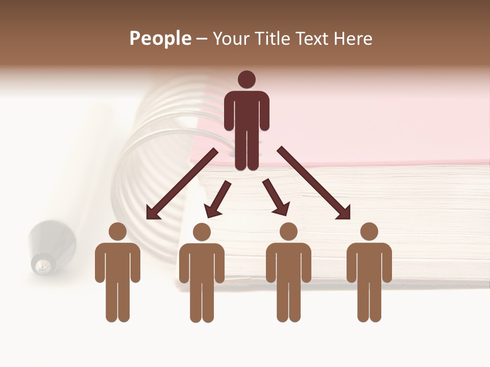 Pink Covered Metal Ring Binder Notebook And Pen PowerPoint Template