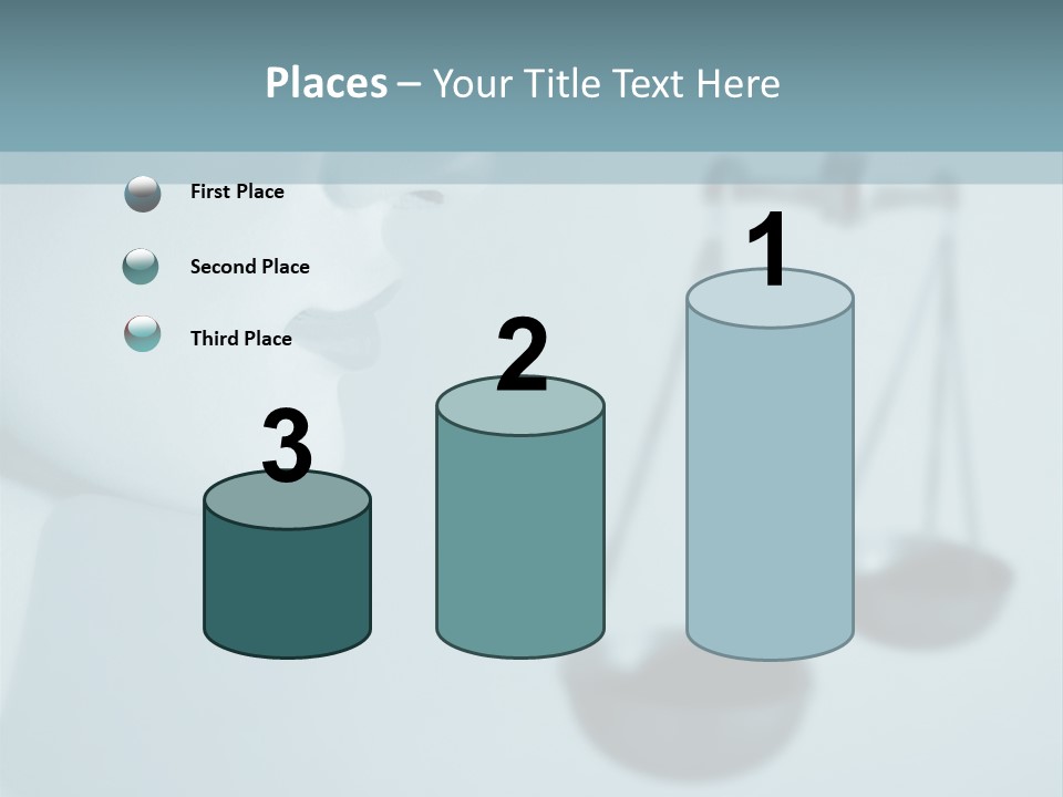 A Lady Holding A Scale With A Blind On Her Head PowerPoint Template