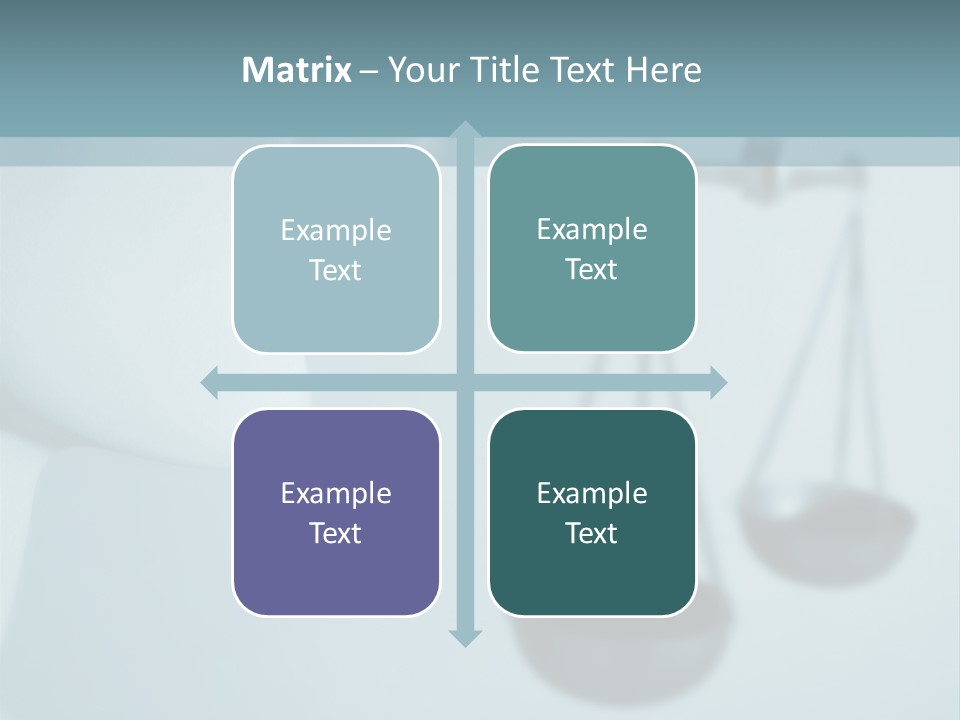A Lady Holding A Scale With A Blind On Her Head PowerPoint Template