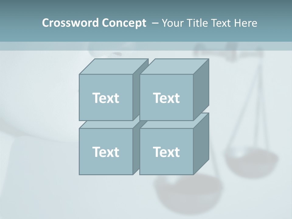 A Lady Holding A Scale With A Blind On Her Head PowerPoint Template