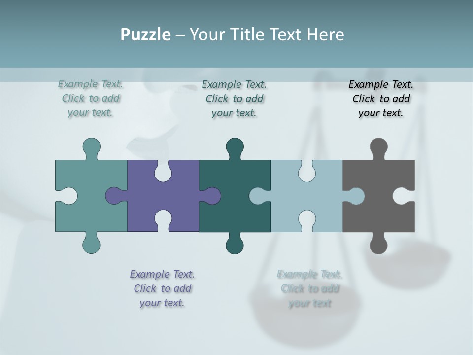 A Lady Holding A Scale With A Blind On Her Head PowerPoint Template