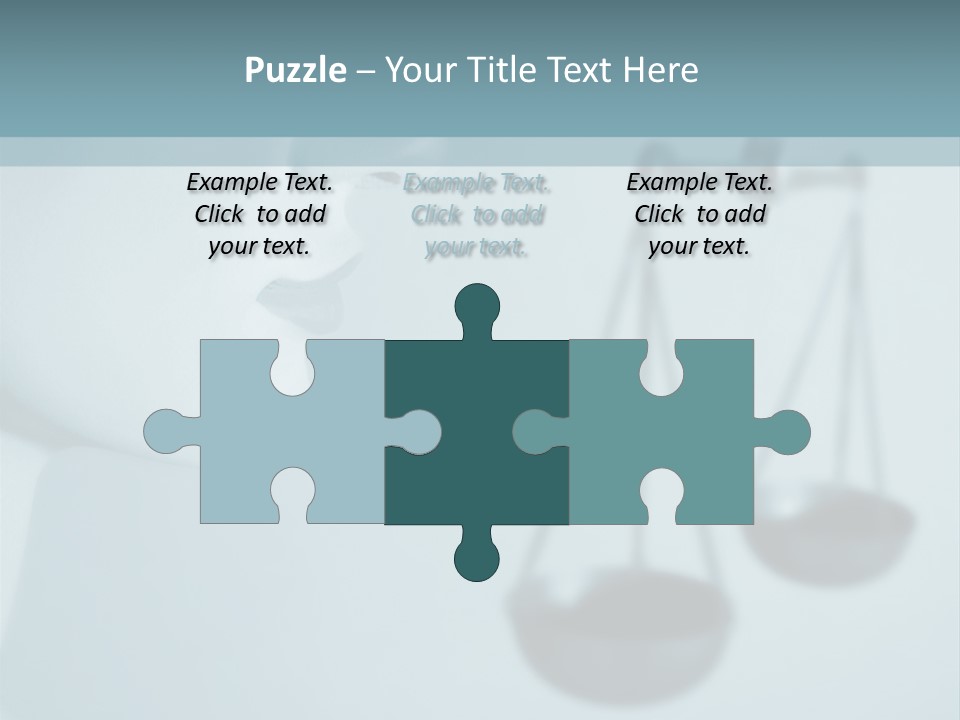 A Lady Holding A Scale With A Blind On Her Head PowerPoint Template