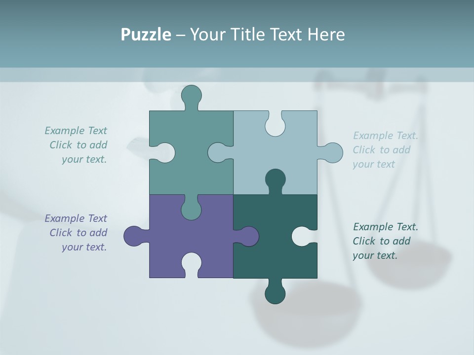 A Lady Holding A Scale With A Blind On Her Head PowerPoint Template